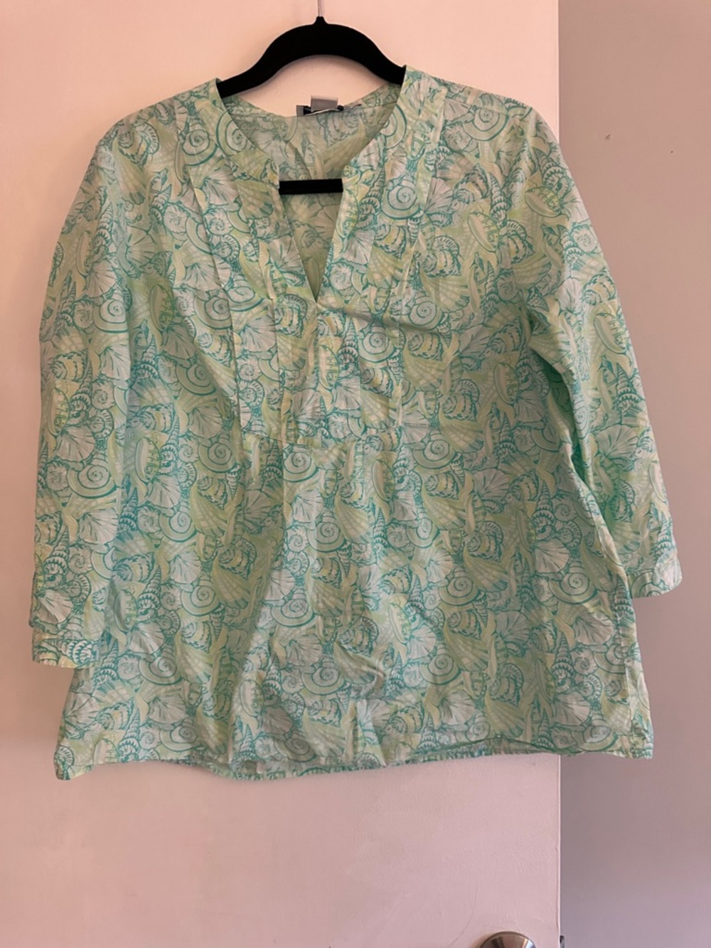 Vineyard Vines Mint Green Printed Cotton Blouse